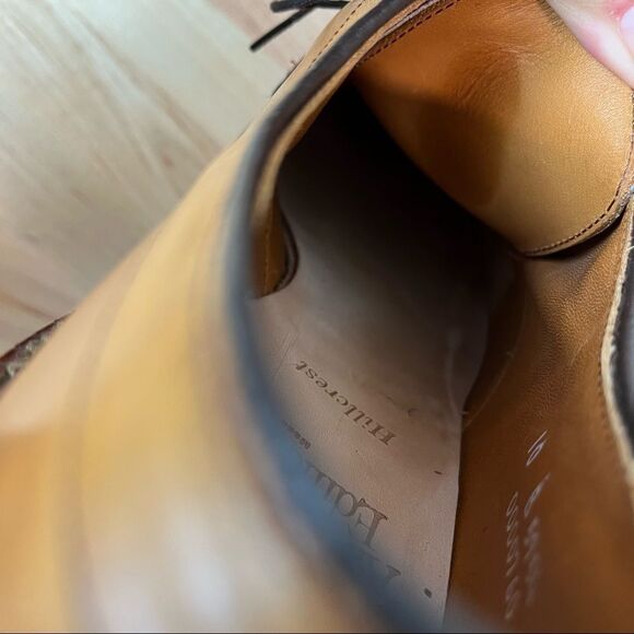Allen Edmonds Hillcrest Tan Leather Derby Shoes - Picture 10 of 12